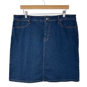 Talbots A-Line Denim Skirt Above Knee Blue
